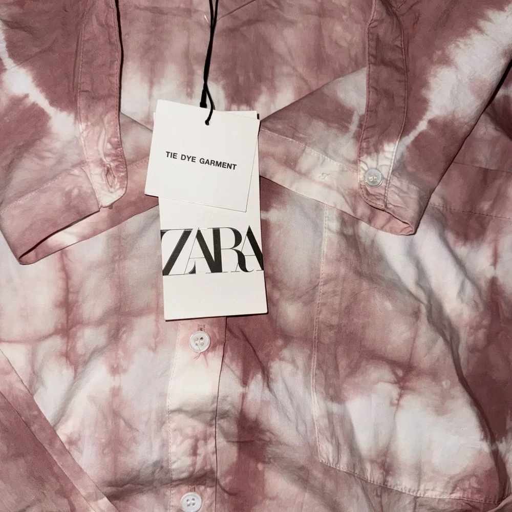 Zara Pink and White Tie-Dye Shirt - Picture 4 of 4